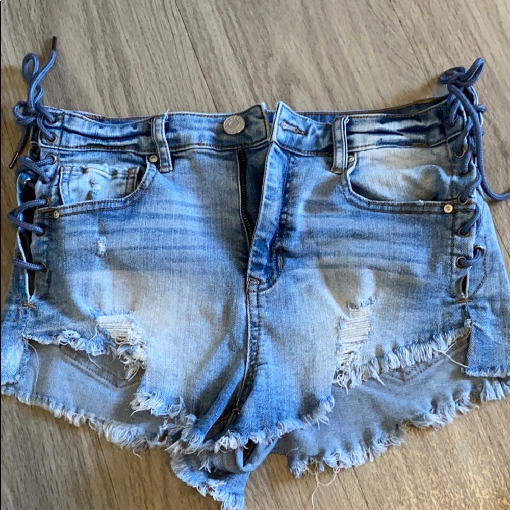 Distressed Denim Shorts